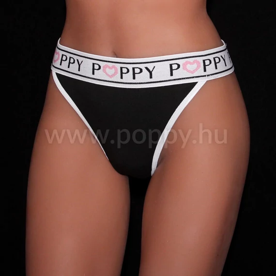 Poppy Sporty Tanga Fekete
